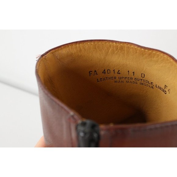 Vintage 70s Streetwear Mens Size 11 D Leather Side Zip Chelsea Boots Brown USA main image 7